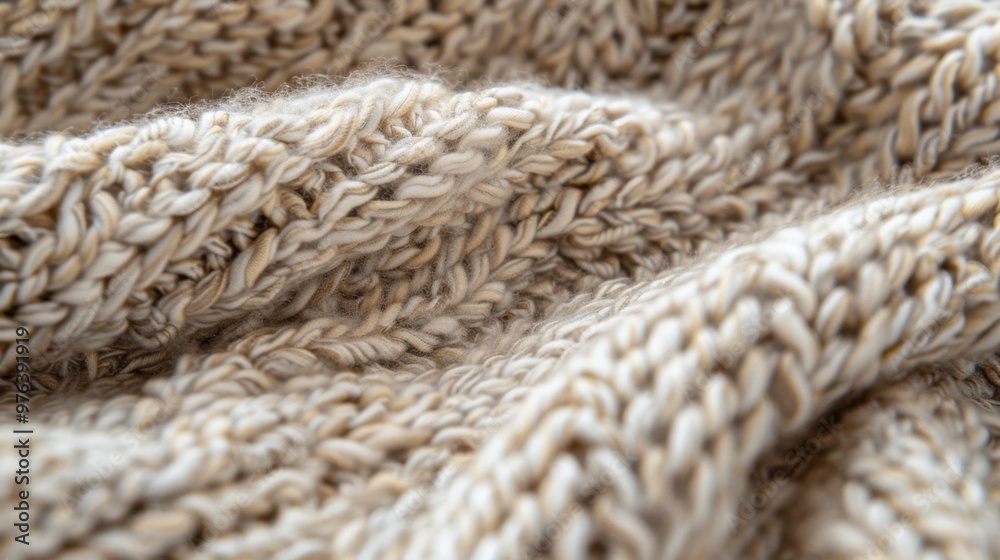 A high-quality AI-generated stock image of a cozy knitted fabric background in neutral tones, leaving space for text. Ideal for backgrounds, home decor, and seasonal content. A high-quality AI-generated stock image of a cozy knitted fabric background in neutral tones, leaving space for text. Ideal for backgrounds, home decor, and seasonal content.