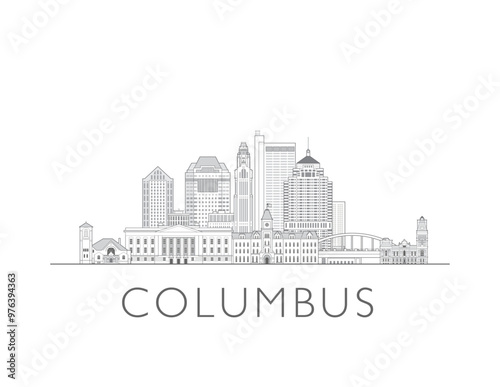 Columbus, Ohio skyline cityscape vector illustration