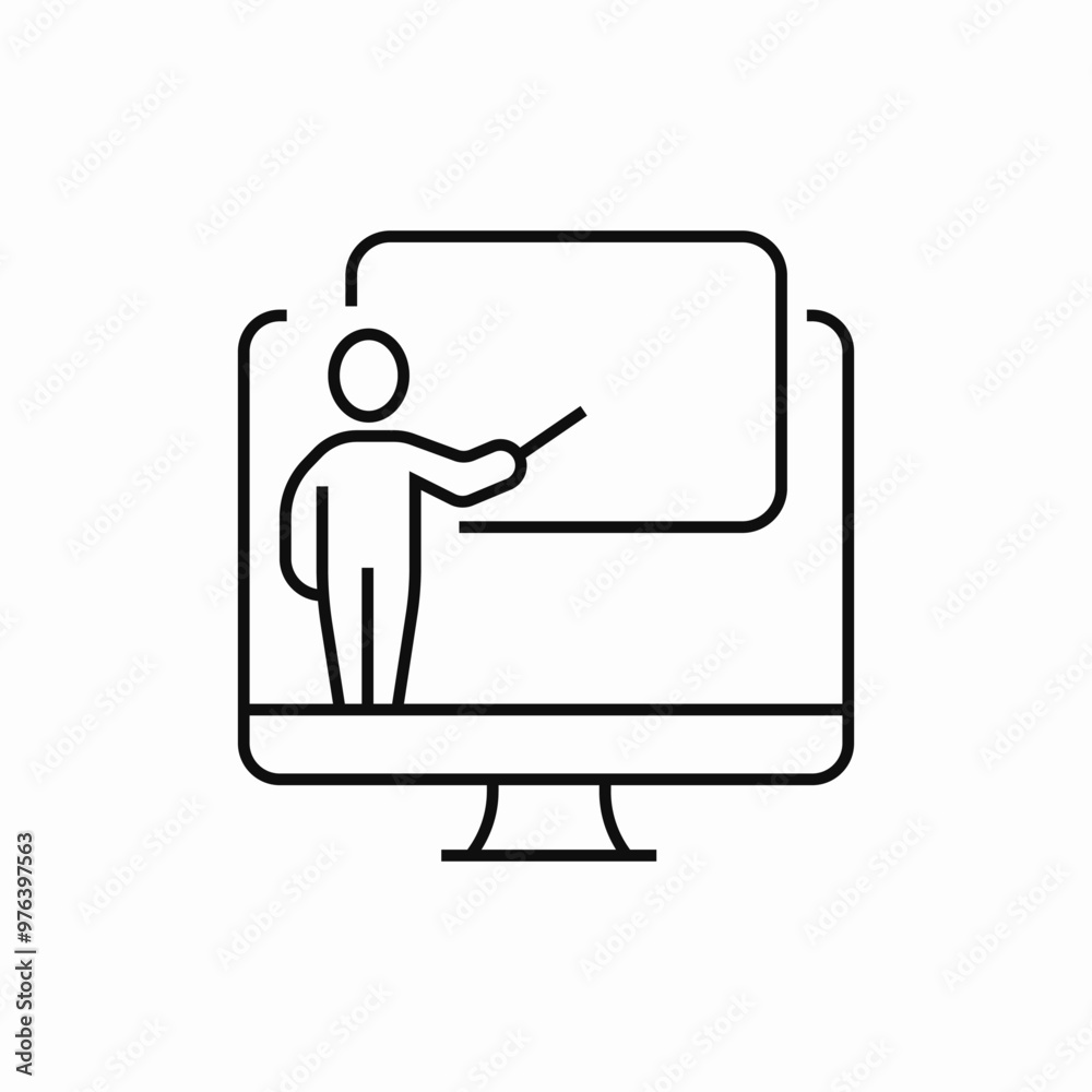 eduaction online computer icon sign vector