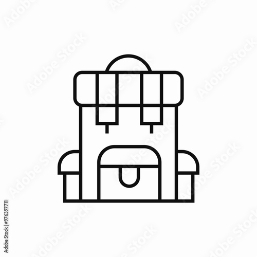 tourist backpack icon sign vector
