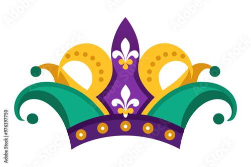 Mardi Gras Crown Design Ornate Royalty Symbol for Festive Elegance photo