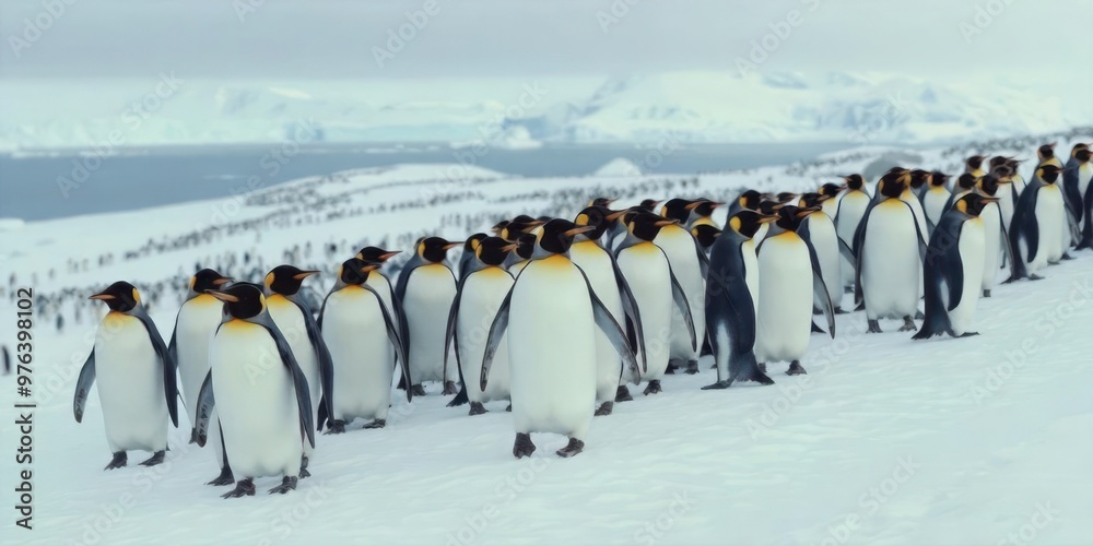 Obraz premium Penguin family, flock.