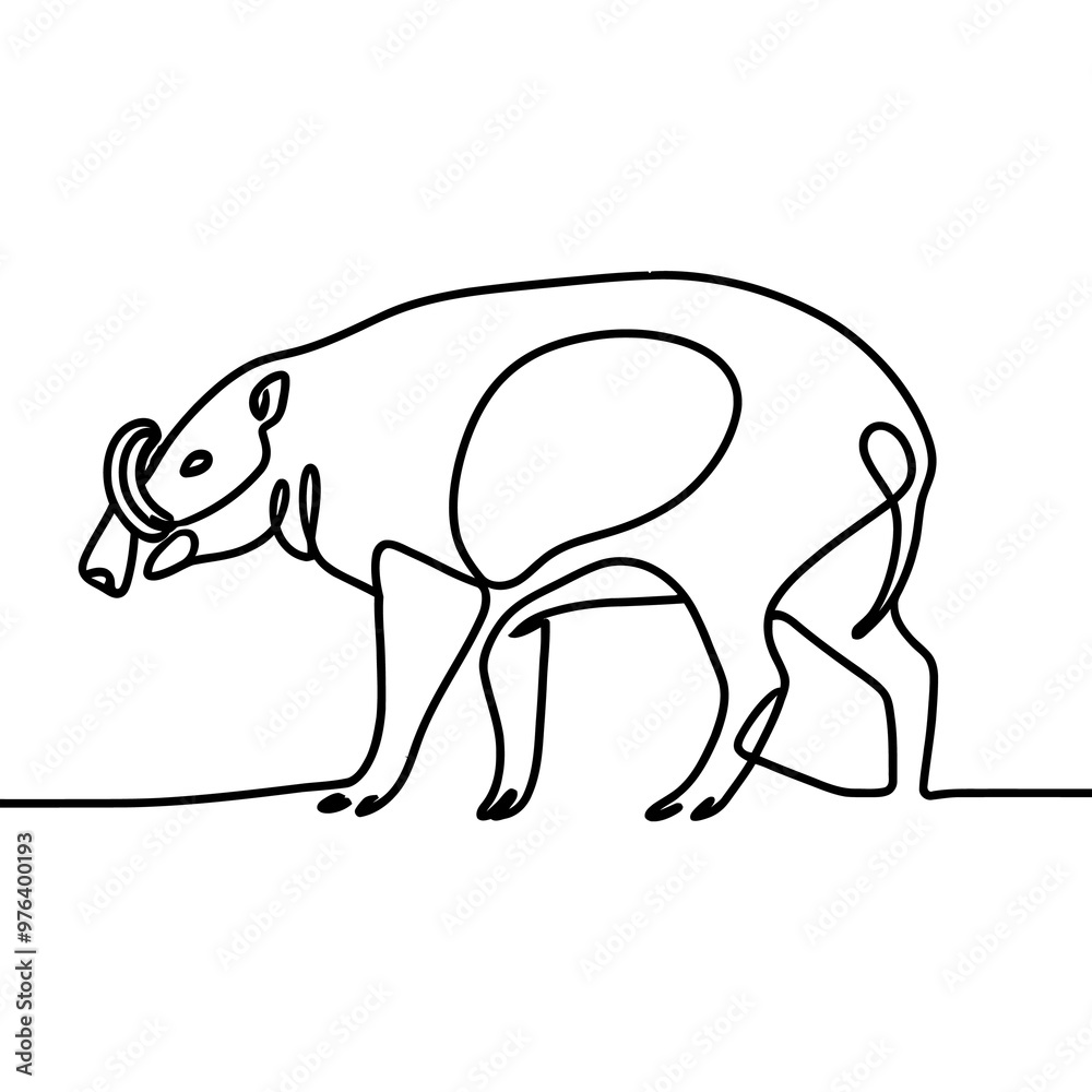Fototapeta premium Babirusa Line Art