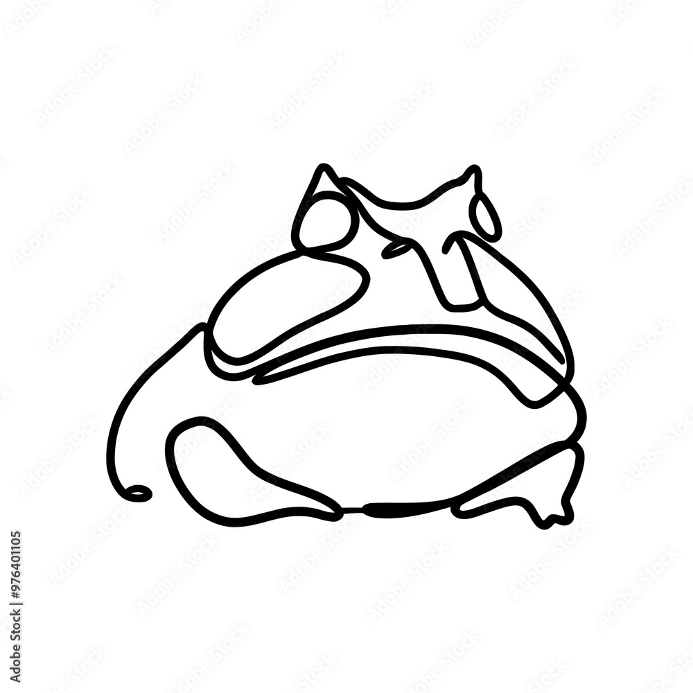 Pacman Frog or horned frog Line Drawing