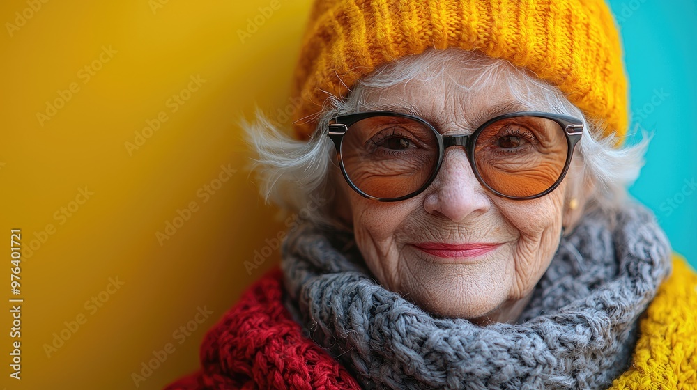 Funny old person portraits. 80s style outfit. Dab dance on colored backgrounds. Concept about seniority and old people Funny old person portraits. 80s style outfit. Dab dance on colored backgrounds. Concept about seniority and old people