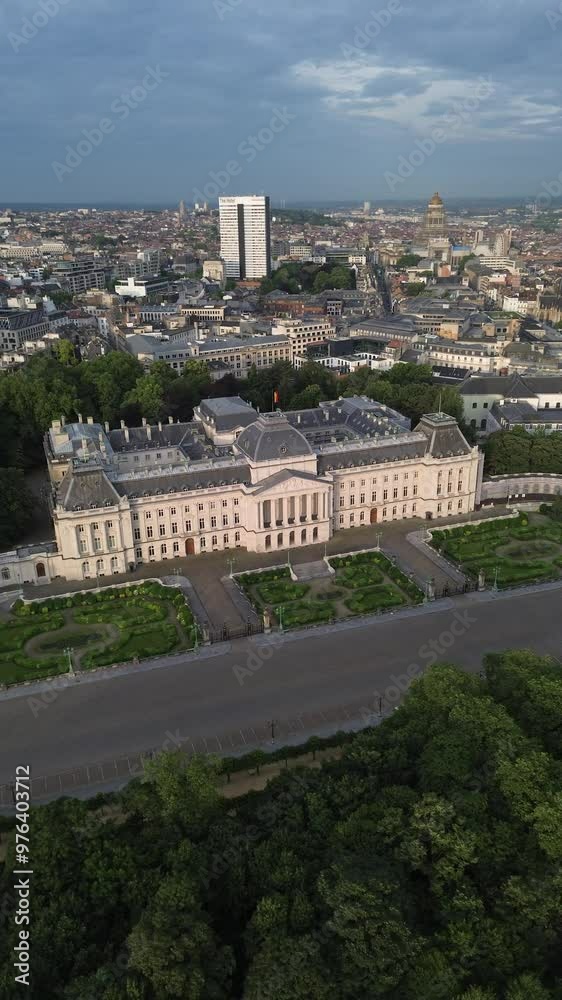 drone video Brussels palace Belgium Europe drone video Brussels palace Belgium Europe