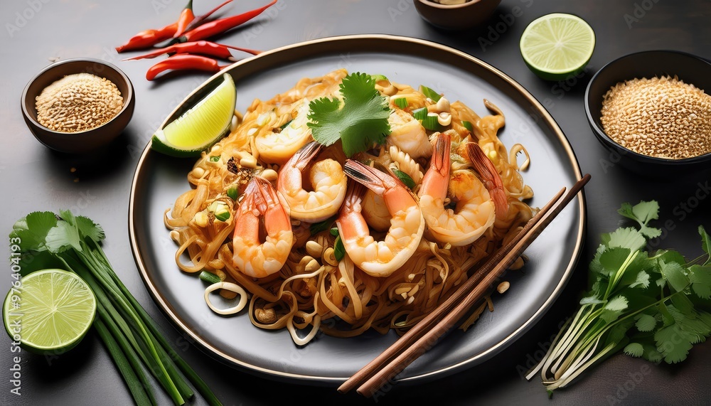Delicious shrimp pad thai Delicious shrimp pad thai