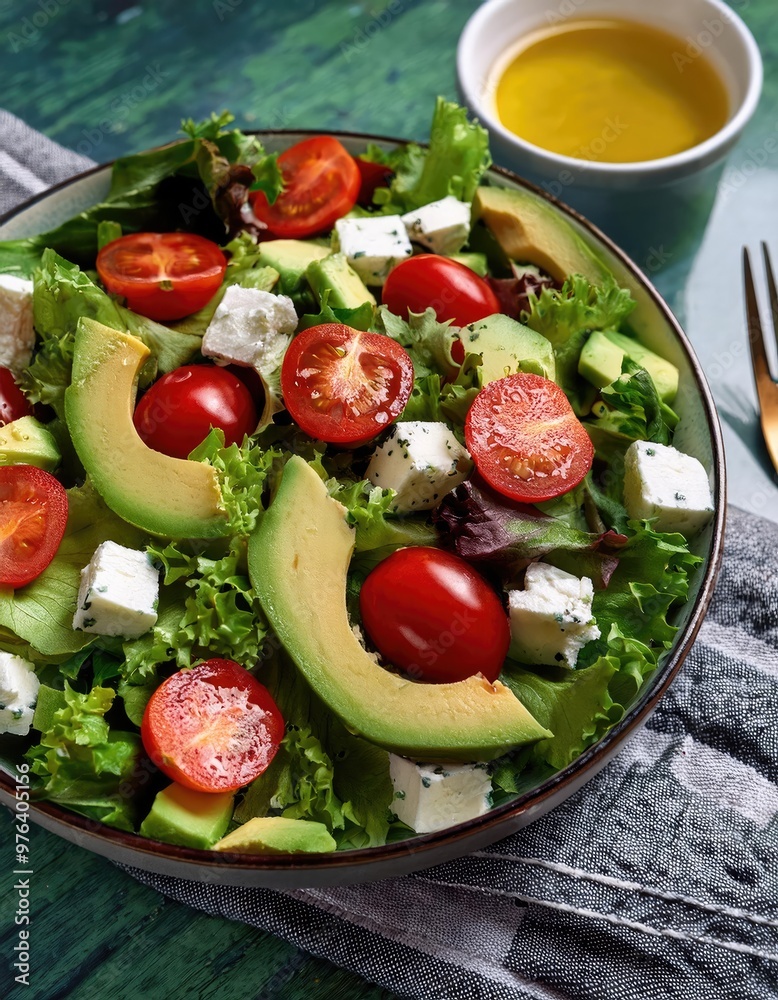 Fresh salad with avocado