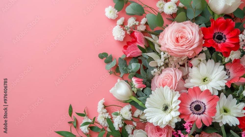 A beautiful bouquet of fresh flowers on the right side, leaving space on the left for text. Perfect for floral arrangements, gifts, and celebrations. A beautiful bouquet of fresh flowers on the right side, leaving space on the left for text. Perfect for floral arrangements, gifts, and celebrations.