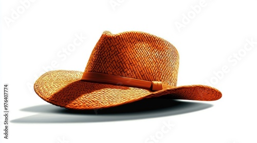 Stylish straw hat ideal for sunny days, adding a touch of elegance to outdoor activities and fashion ensembles. photo