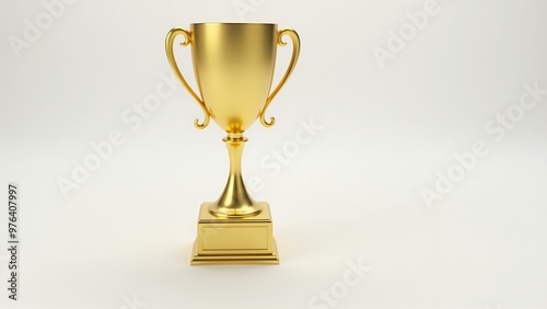 A golden trophy standing on a pedestal symbolizing