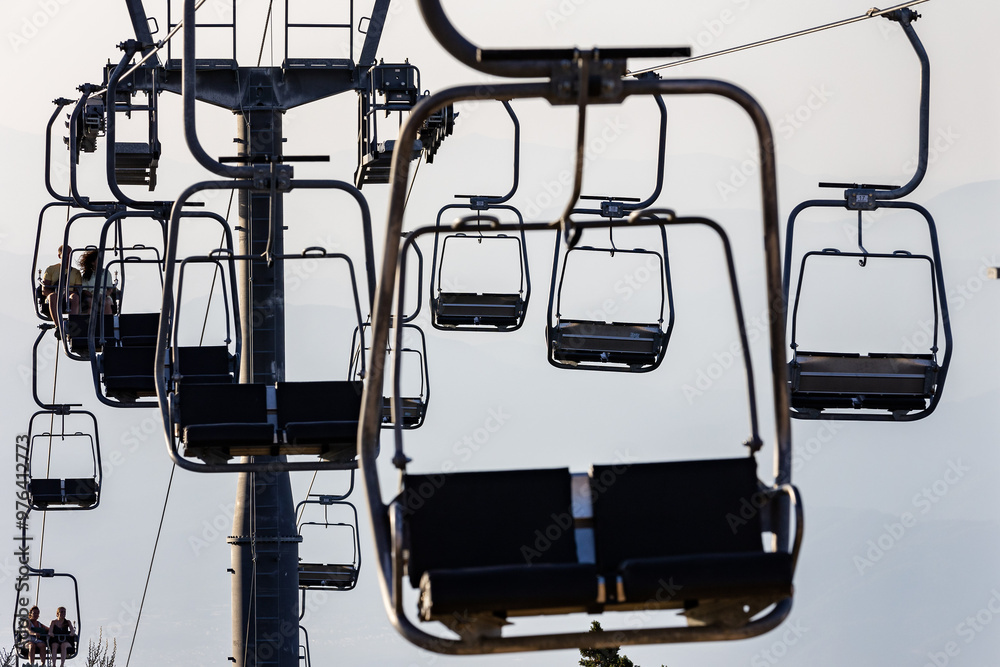 Turkey. Oludeniz. Cable car to Babadag mountain. Turkey. Oludeniz. Cable car to Babadag mountain.