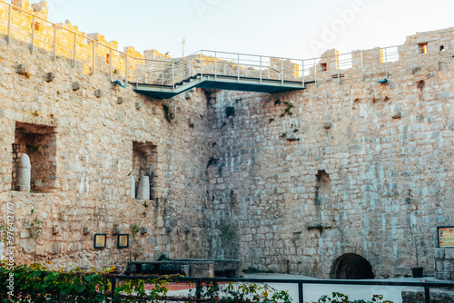 Francopan castle in old town of Krk, island Krk. Croatia photo