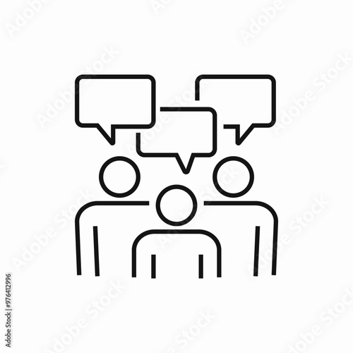 people discussion icon sign vector