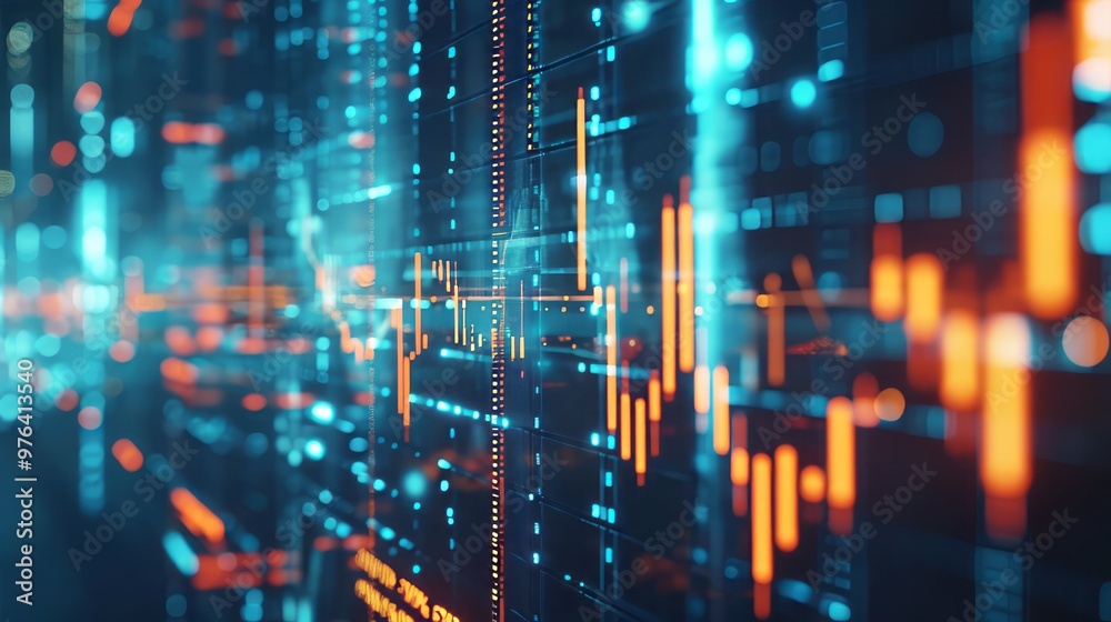 Naklejka premium Abstract digital representation of data and technology with blue tones.