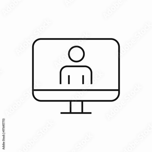 online video chat icon sign vector