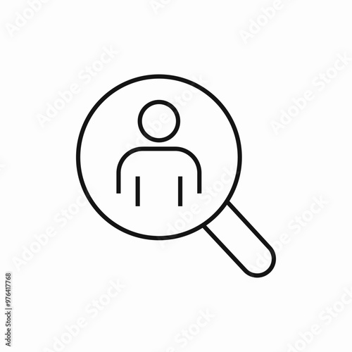 search employee recruitment icon sign vector