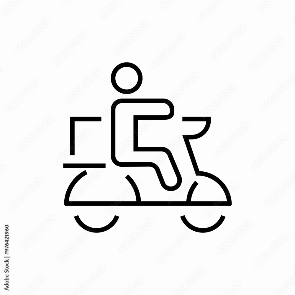 scooter moped delivery icon sign vector scooter moped delivery icon sign vector