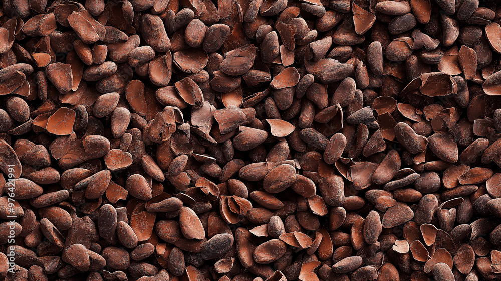 a photographic pattern of an extreme close-up, top-down view of cocoa nibs, filling the entire frame with a focus on the intricate details a photographic pattern of an extreme close-up, top-down view of cocoa nibs, filling the entire frame with a focus on the intricate details
