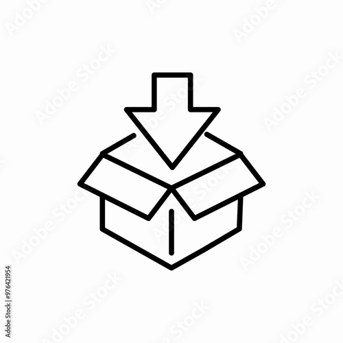 put into box icon sign vector