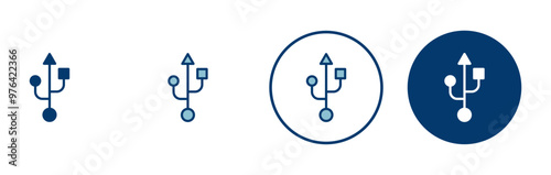 Usb icon vector isolated on white background. Flash disk icon vector