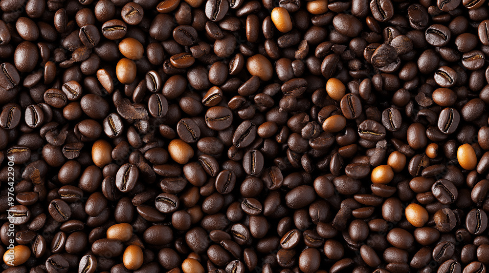 a seamless pattern of a close-up, top-down view of coffee beans, filling the entire frame with a focus on the intricate details of the elements a seamless pattern of a close-up, top-down view of coffee beans, filling the entire frame with a focus on the intricate details of the elements