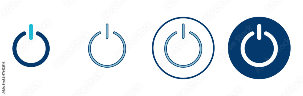 Power icon vector isolated on white background. Power Switch Icon. Start power icon Power icon vector isolated on white background. Power Switch Icon. Start power icon