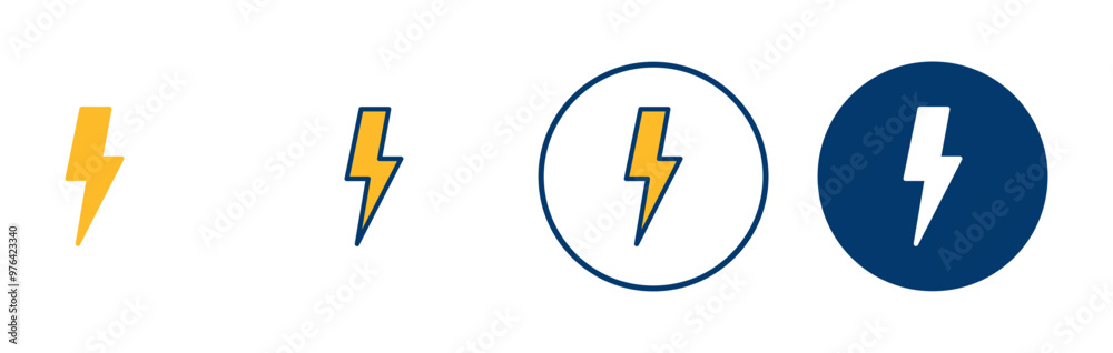 Lightning icon vector isolated on white background. Bolt icon vector. Energy and thunder electric icon Lightning icon vector isolated on white background. Bolt icon vector. Energy and thunder electric icon