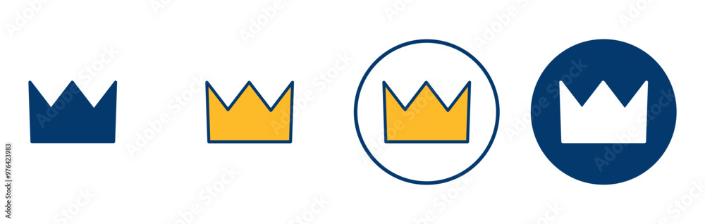 Crown Icon vector isolated on white background. Crown symbol. Crown vector icon Crown Icon vector isolated on white background. Crown symbol. Crown vector icon