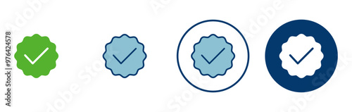 Approved icon vector isolated on white background. Certified Medal Icon vector. check mark