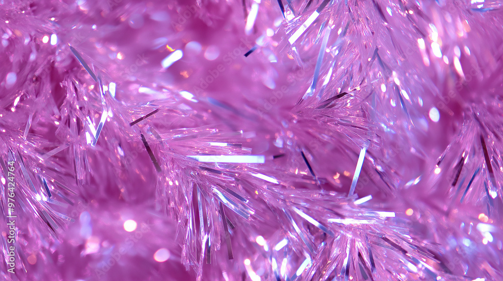 shimmering tinsel garland texture with a blend of metallic pink, lilac and white strands shimmering tinsel garland texture with a blend of metallic pink, lilac and white strands