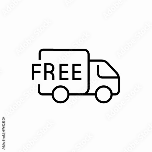 free delivery truck icon sign vector