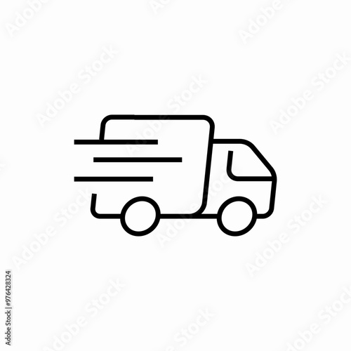 lorry truck delivery fast icon sign vector