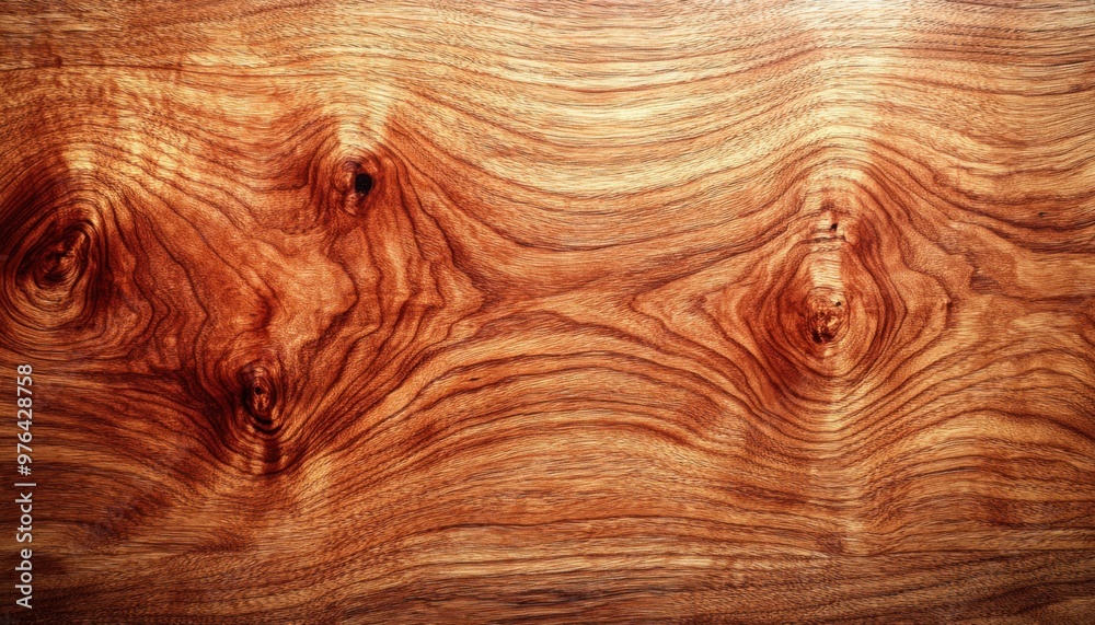 Fototapeta premium Close-up of Planks of Solid Cherry Wood with a Deep Rich Grain, Natural Wood Texture, Cherry Wood Grain, Wood Background, Wooden Texture, Cherry Wood Plank, Hardwood Texture, Wood Grain Pattern