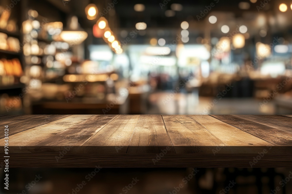 Table and blur background, Wooden counter over blur bokeh light background, Brown wood table top, shelf for food and retail shop, store product display backdrop, banner, mockup, template, ai Table and blur background, Wooden counter over blur bokeh light background, Brown wood table top, shelf for food and retail shop, store product display backdrop, banner, mockup, template, ai