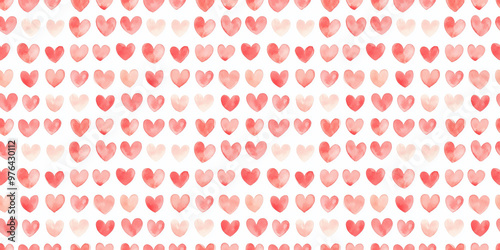 blush and salmon pink color hearts seamless pattern, clean surface texture, white background