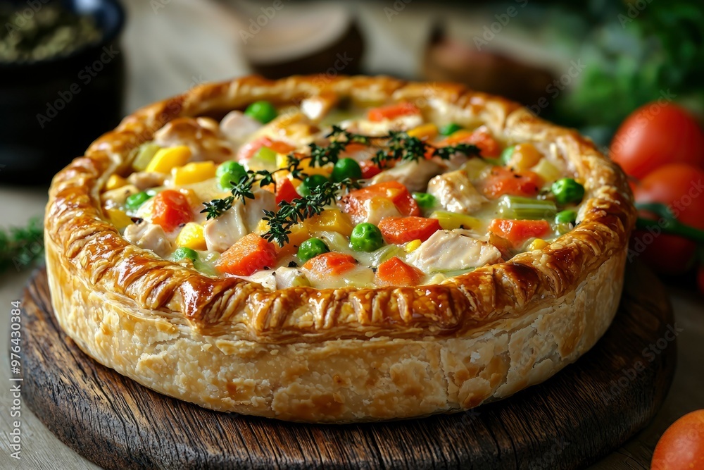 Chicken Pot Pie with Golden Crust and Vegetable Filling Chicken Pot Pie with Golden Crust and Vegetable Filling