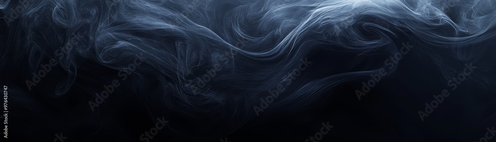 Naklejka premium Abstract Smoke Swirls and Waves on Black Background