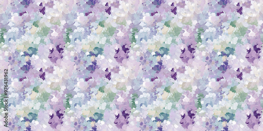 Obraz premium dreamy and clean abstract pattern of lilacs in a naive impressionistic style with gouache