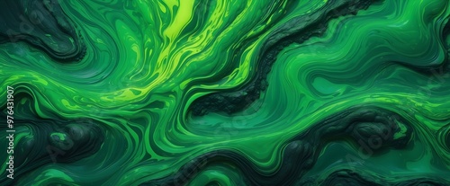 green and black fluid liquid texture background