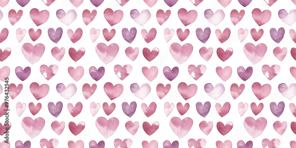 dusty rose and mulberry color hearts seamless pattern, clean surface texture, white background dusty rose and mulberry color hearts seamless pattern, clean surface texture, white background