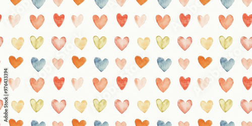 linen and ecru color hearts seamless pattern, clean surface texture, white background