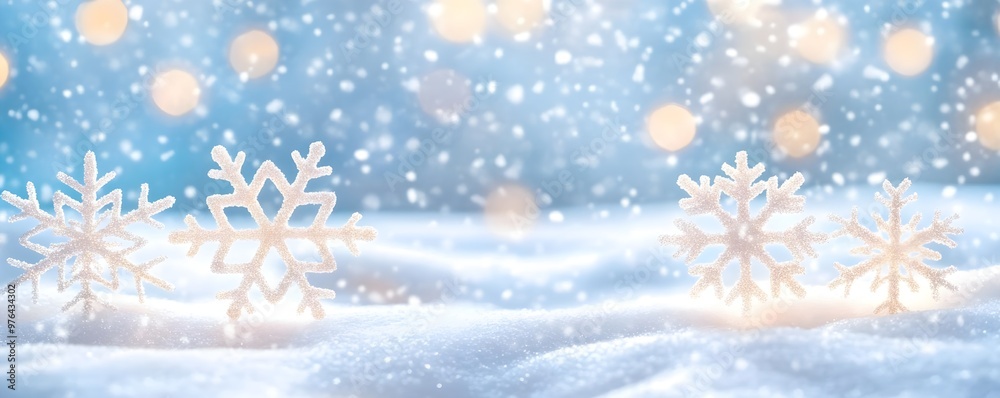 Winter Wonderland: Snowflakes & Bokeh Lights Winter Wonderland: Snowflakes & Bokeh Lights