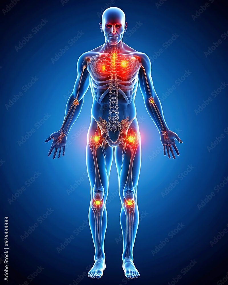 Human Body with Joint Pain. Human Body with Joint Pain.