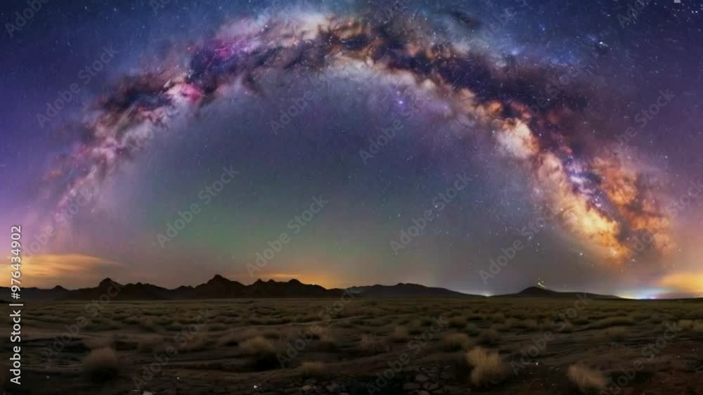 Milky way starry night sky  in the mountains