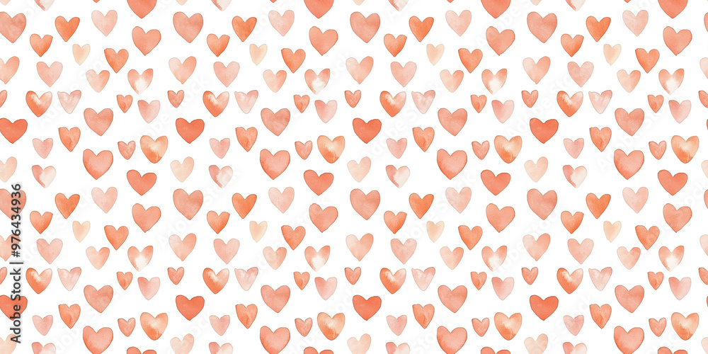peach and terracotta color hearts seamless pattern, clean surface texture, white background peach and terracotta color hearts seamless pattern, clean surface texture, white background