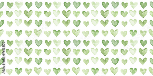 pistachio and avocado color hearts seamless pattern, clean surface texture, white background