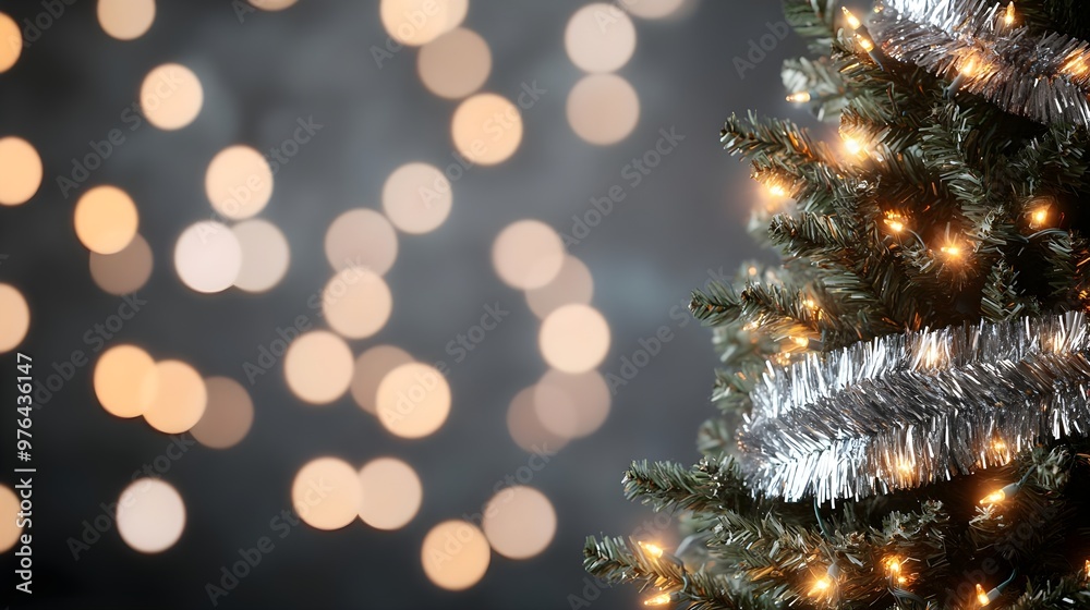 Obraz premium Christmas Tree Lights Bokeh Background
