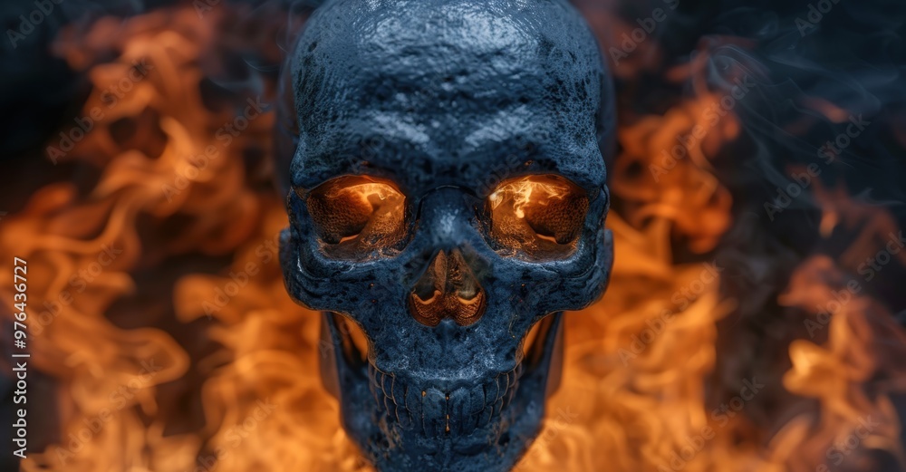 Haunting Skull in Fiery Flames Haunting Skull in Fiery Flames
