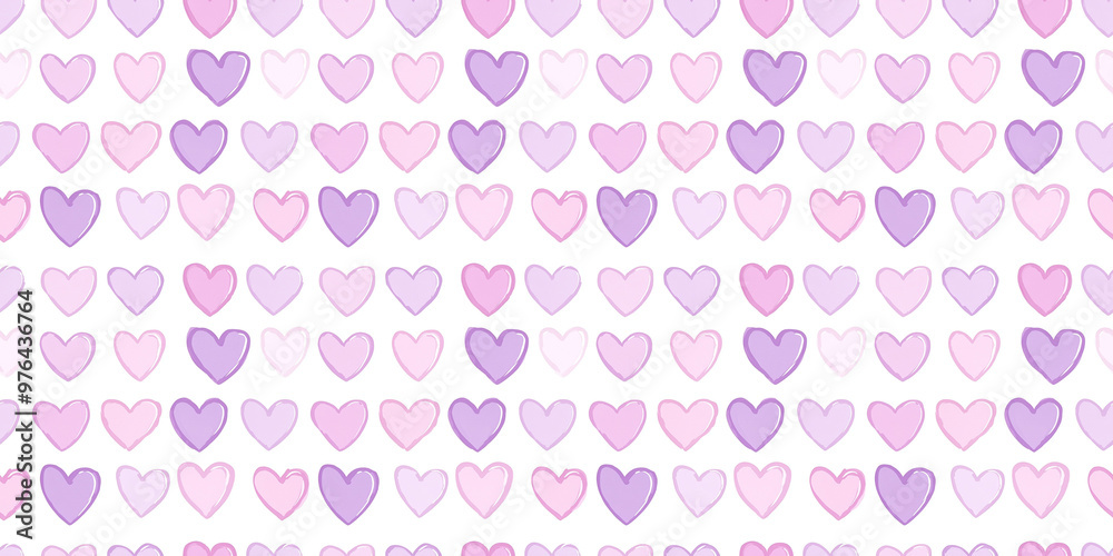soft pink and lavender color hearts seamless pattern, clean surface texture, white background soft pink and lavender color hearts seamless pattern, clean surface texture, white background